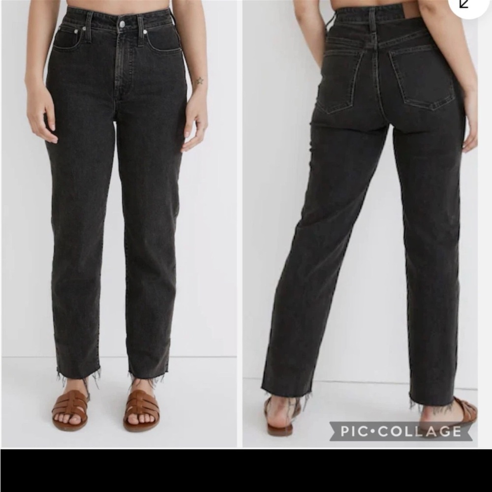 Madewell Curvy Perfect Vintage Straight Jean Sz 26 black lunar wash